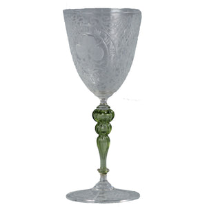 Irish wine glass Antique Engraved