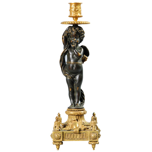 Bronze ormolu candlestick France Antique