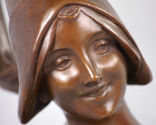 Load image into Gallery viewer, Bronze Bust of a Medieval Maiden, France, c.1900