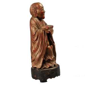 Carved and Gilded Figure of a Saintly Man. China, c.1880