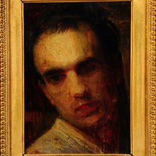Load image into Gallery viewer, Oil Painting on board, Head of a Man, France, c.1875