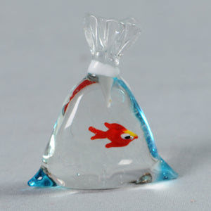 Murano Glass Goldfish in a Bag. Italy, c.1998