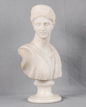 Load image into Gallery viewer, White Marble Bust of Diana, Artist Signed, Italy, c.1875