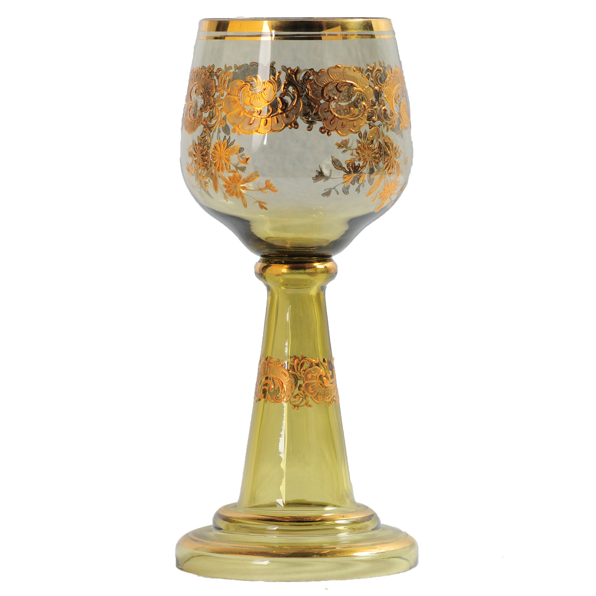 German Free-Blown and Gilt Decorated Wine Glass, Germany, c.1895 – Bookmark  Memories LLC
