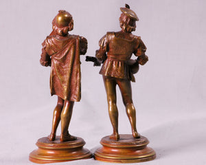 Pair of Bronze Musicians signed Guillot, France, c.1890