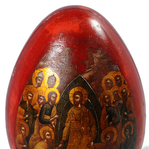 Antique Russian Papier-Mâché Lacquer Easter Egg Icon Box, Russia, c.1875