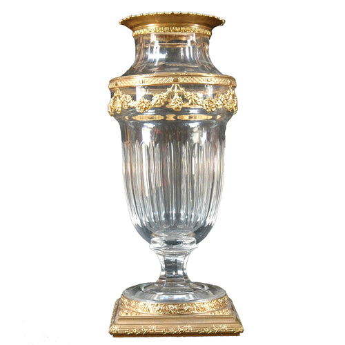Antique Daum Nancy Crystal Vase, Signed, France, c.1900