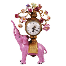 Load image into Gallery viewer, Antique Pink Porcelain Elephant Clock, China, c.1925