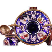 Load image into Gallery viewer, Enamel inkwell and stand, France, c.1850
