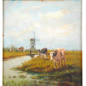 Oil painting on wooden panel, signed Jacob Maris, Dutch, c.1879