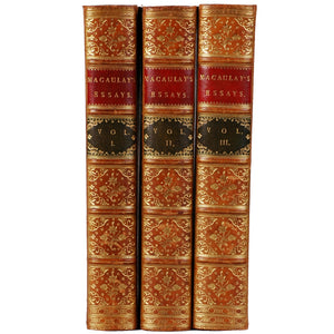 Three Volume Full Leather books of Macaulay’s Essays
