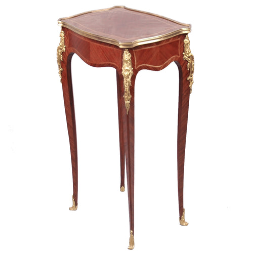 Antique Louis XV style ormolu mounted small table, France