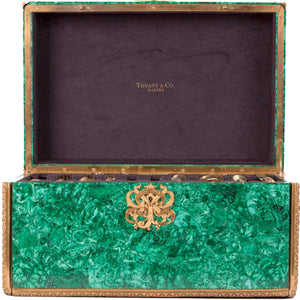 Tiffany Chrysanthemum Vermeil for 12 in Malachite Chest