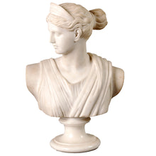 Load image into Gallery viewer, Antique White Marble Bust of Diana, Artist Signed, Italy