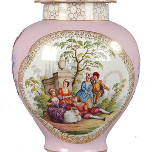 Augustus Rex Porcelain Ginger Jar by Helena Wolfsohn of Dresden Germany.  c. 1880