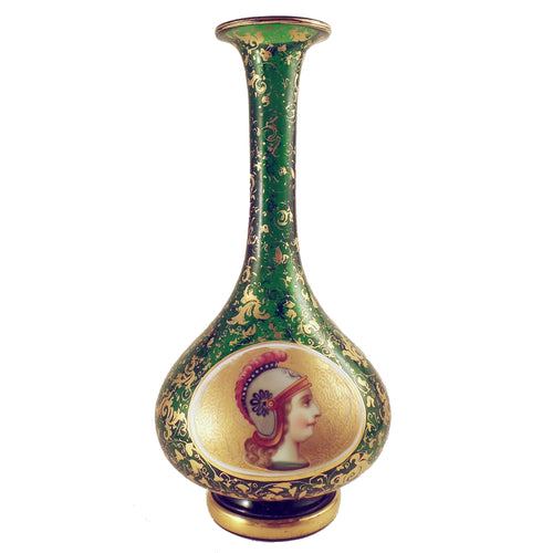Antique Moser Portrait Vase, Bohemia, c.1890