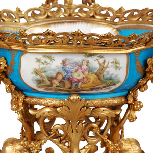 Sèvres centerpiece bowl in ormolu mounts, France, 19th century