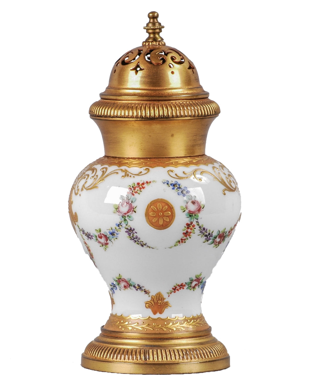 Antique Sèvres porcelain and ormolu incense burner, France