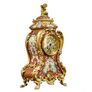 Tiffany champleve mantle clock. France, c.1900