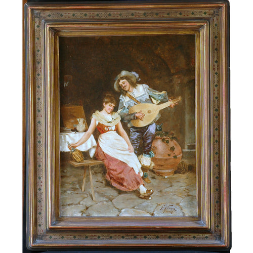 Oil Painting on canvas, signed F. Vinea, Firenze.  Italy, c.1870